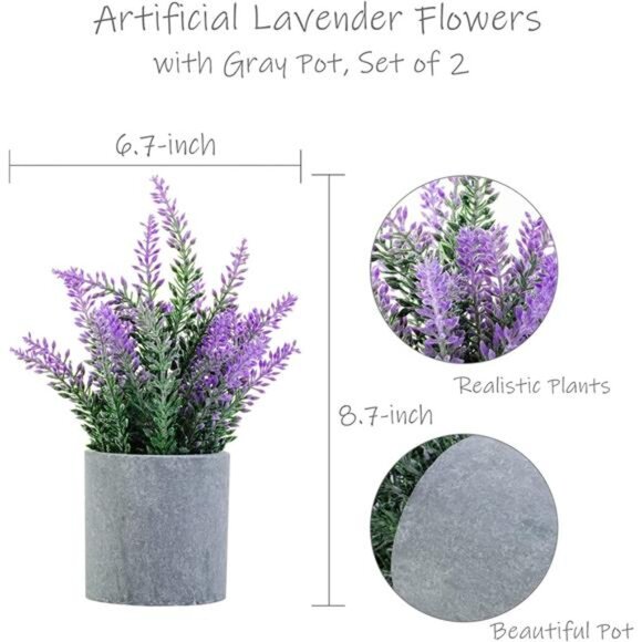 Artificial Lavender Plant in Pots - Faux Lavender Flowers Decor – Fake Flowers - Picture 6 of 7